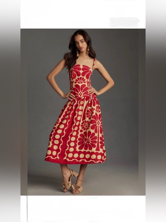 Farm Rio Dresses & Skirts - FARM Rio Red and Cream Floral Midi Dress